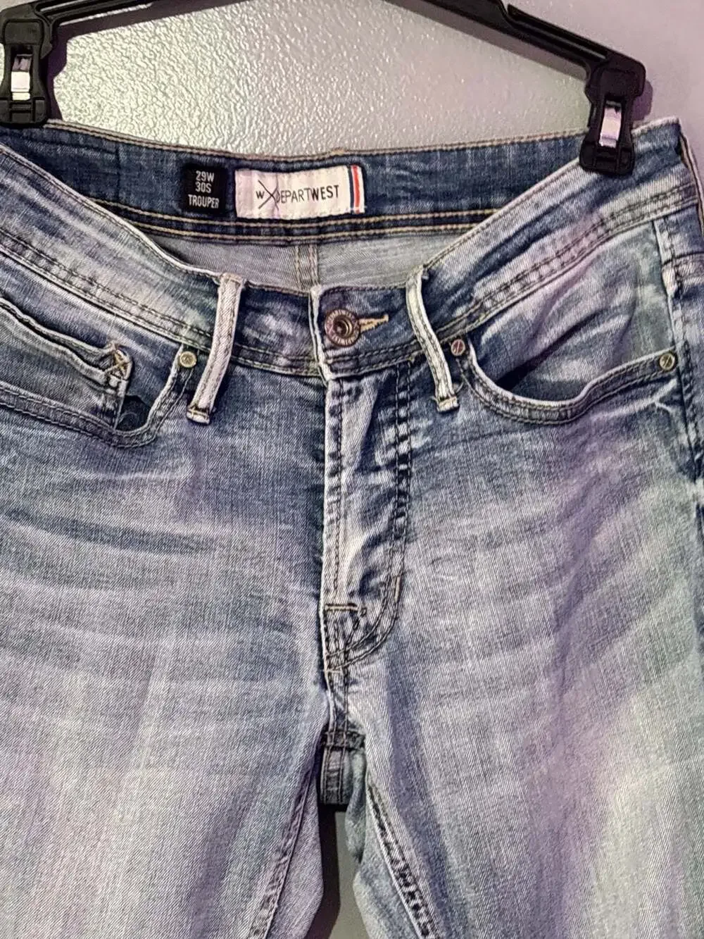 Departwest Trouper Taper Stretch Jeans Light Wash 29W 30S